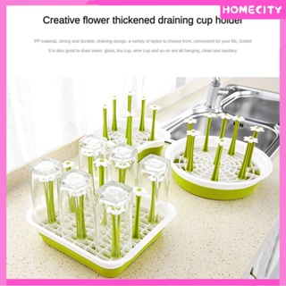 [Ready] Creative Cup Drying Rack Stand Glass Bottle Drying Organizer With Detachable Tray With Non-slip Bottom For 6/8/9/10 Cups Mugs