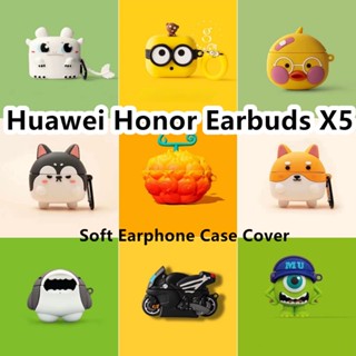 【พร้อมส่ง】เคสหูฟัง แบบนิ่ม ลายการ์ตูนตลก สําหรับ Huawei Honor Earbuds X5 Huawei Honor Earbuds X5