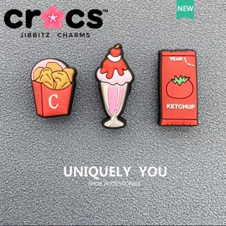 Jibbitz crocs charms หัวเข็มขัดรองเท้า อุปกรณ์เสริมรองเท้า การ์ตูนไก่ นักเก็ต เครื่องประดับ DIY สร้างสรรค์ หัวเข็มขัดตกแต่ง