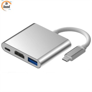 【IS】3-in-1 อะแดปเตอร์ชาร์จ Type-c เป็น Hdmi Usb 3.0 Usb-c 3.1 สําหรับ Mac Air Pro Huawei Mate10