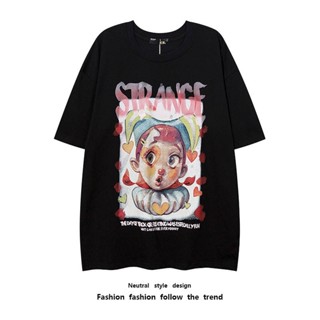 【TG-youzan】 Veg Dream American Retro Hip Hop Cartoon Printed Cotton Short-Sleeved T-shirt Mens and Womens Fashion Brand Loose Street Top 2As2