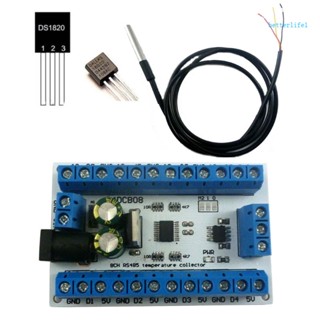 Btm บอร์ดโมดูลเซนเซอร์อุณหภูมิ 8 ช่อง RS485 DC6-24V พร้อม DS18B20 และ Modbus RTU