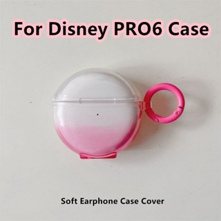 【จัดส่งรวดเร็ว】เคสหูฟัง แบบนิ่ม ไล่โทนสีชมพู สําหรับ Disney PRO6 PRO 6