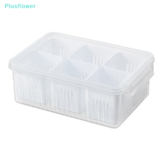 &lt;Plusflower&gt; กล่องเก็บอาหาร ผลไม้ 6 ช่อง สําหรับตู้เย็น ช่องแช่แข็ง ลดราคา