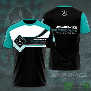 เสื้อเชิ้ต ลาย 3D Mercedes AMG Petronas Formula One Team Zwart 3D