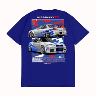 Sakazuki เสื้อยืดลําลอง แขนสั้น พิมพ์ลายรถยนต์ NISSAN SKYLINE R34 2 FAST 2 FURIOUS BRIAN O CONNOR V2