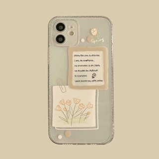 เคสไอโฟน สําหรับ iPhone 11 12 Pro 13 14 Pro Max 7 8 Plus SE XR 6 X XS Case ดอกไม้ ดอกทิวลิป เคสใส เคสโทรศัพท์มือถือ