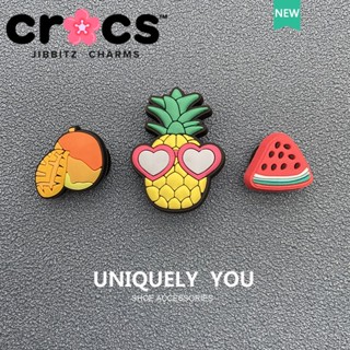 Jibbitz Crocs charms หัวเข็มขัดรองเท้า ลายการ์ตูนผลไม้ แตงโม สับปะรด สไตล์ใหม่ น่ารัก ตกแต่งหัวเข็มขัด