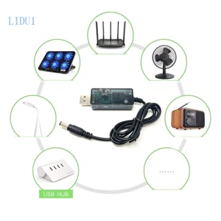 Lidu1 สายเคเบิลแปลง USB DC-Boost 5V เป็น 9V 12V ปรับได้ พร้อมอะแดปเตอร์ 8 ชิ้น