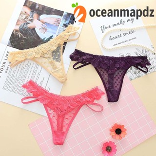 OCEANMAPDZ กางเกงชั้นใน ผ้าไนล่อน เอวต่ํา แต่งลูกไม้ ลายหัวใจ สีโปร่งใส แฟชั่นสําหรับสตรี