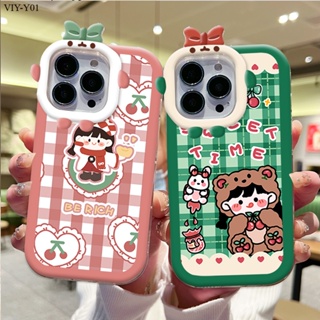 VIVO Y01 Y01A Y02 Y16 Y72 Y52 Y75 Y55 Y22 Y22S 5G เคสวีโว่ สำหรับ Case Cherry Girl เคส เคสโทรศัพท์ เคสมือถือ Full Cover Hard Phone Cases Casing