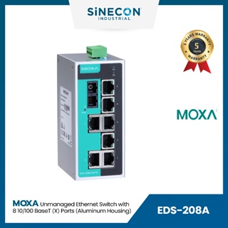 Moxa โมซ่า เน็ตเวิร์กสวิตช์ Unmanaged Ethernet switch with 8 10/100BaseT(X) ports, -10 to 60°C operating temperature