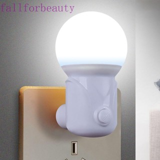 FALLFORBEAUTY โคมไฟกลางคืน LED แบบเสียบปลั๊ก สําหรับอ่านหนังสือเด็ก ห้องนั่งเล่น ห้องนอน