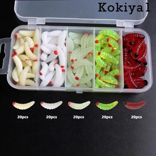 [Kokiya1] เหยื่อตกปลา รูปหนอน แบบนิ่ม แบบพกพา 100 ชิ้น