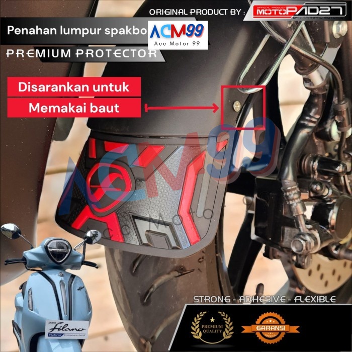 การเชื่อมต่อบังโคลนหน้า Grand Filano ทําจากยาง Motopad27