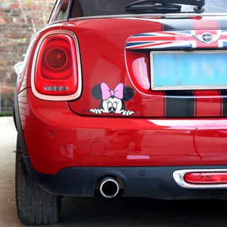 Suitable for MINI COOPER car window cute stickers COUNTRYMAN CABRIO Paceman JCW CLUBMAN F54 F55 F56 F57 F60 R60 R56 R55 R61 side door stickers car tail Mickey Minnie decorative stickers