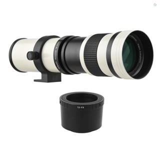 (adspth)เลนส์ซูมกล้อง Mf Super Telephoto F/8.3-16 เมาท์ T2 420-800 มม. พร้อมแหวนอะแดปเตอร์เมาท์ FX- เกลียว 1/4 แบบเปลี่ยน สําหรับ Fujifilm X-Pro2 X-E2 X-E3 X-A5 X-M1 X-T1 X-T2 XT3 X-t