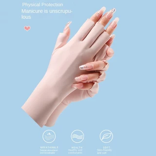 in stockBLOOMZO ถุงมือเพ้นท์เล็บ, โคมไฟ Led เล็บป้องกันรังสียูวีถุงมือครีมกันแดด, อุปกรณ์เสริมปกป้องผิวนิ้ว Anti-Uv Rays ป้องกันรังสีเล็บ Mittens ผู้หญิง
