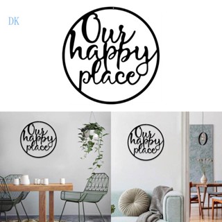 Dk ป้ายโลหะ ลายตัวอักษร Our Happy-Place สําหรับตกแต่งผนังบ้านฟาร์ม ห้องครัว