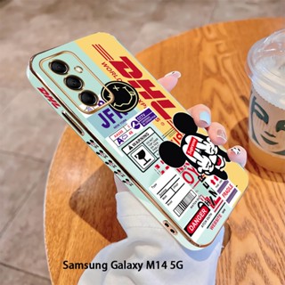 เคสโทรศัพท์มือถือนิ่ม ขอบสี่เหลี่ยม พิมพ์ลายมิกกี้เมาส์ หรูหรา สําหรับ Samsung Galaxy M12 M14 M21 M30S M31 M32 M51 M62 F62 M23 M33 M53 5G