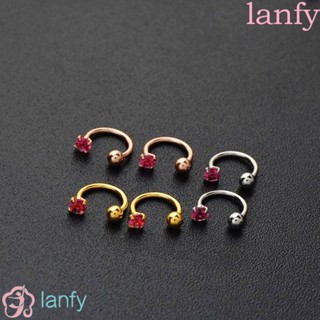 LANFY แหวนสเตนเลส รูปตัว C สําหรับกระดูกอ่อน จมูก