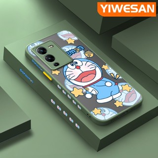 เคสซิลิโคนนิ่ม แบบใส ขอบสี่เหลี่ยม กันกระแทก ลายการ์ตูนโดราเอมอน สําหรับ VIVO V25 5G V25 Pro 5G V25E S15 Pro X80 Lite