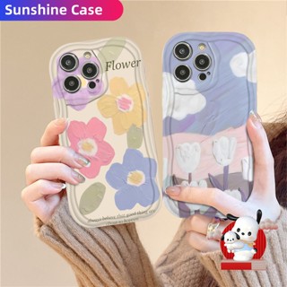 เคสโทรศัพท์มือถือแบบนิ่ม TPU ลายภาพวาดสีน้ํามัน รูปดอกไม้ สีพื้น เรียบง่าย สําหรับ Samsung A04E A03 A03s A04 A04s A13 A23 A24 A33 A34 A53 A73 A12 A14 A22 A52 A52s A32 A51 A50 A50s A30s