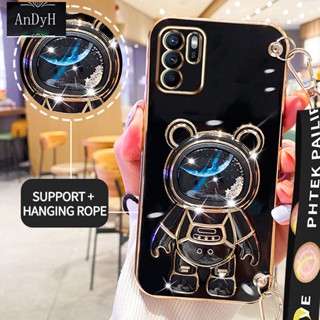 Andyh เคสโทรศัพท์มือถือ ลายนักบินอวกาศ 3D พร้อมสายคล้อง สําหรับ OPPO F19 Pro+ RENO 5Z A94 5G RENO 6Z 5G