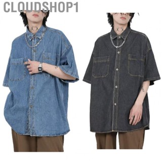 Cloudshop1 Short Sleeve Shirt  Cowboy Skin Friendly Comfortable Soft Breathable Match Easily Fashion Durable for Men Everyday Wear