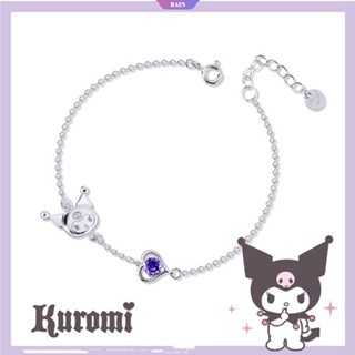 Sanrio Kuromi เครื่องประดับแฟชั่น สร้อยข้อมือ แหวน ต่างหู สีเงิน ของขวัญวันเกิด งานแต่งงาน สําหรับผู้หญิง [RAIN]