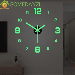 SOMEDAYZL สติกเกอร์นาฬิกาแขวนผนัง ไร้กรอบ เรียบง่าย DIY สําหรับตกแต่งบ้าน ห้องนั่งเล่น ใช้งานง่าย รูปลอกเรืองแสง