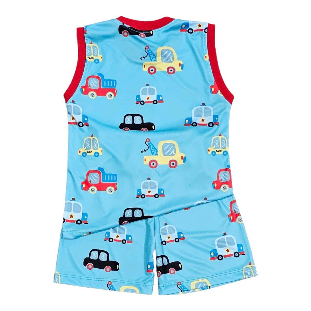 CR0882#2 ชุดเด็ก เสื้อกล้าม+กางเกงขาสั้น ผ้าไมโครเกรดA ลายการ์ตูน รถแท็กซี่ เสื้อผ้าเด็ก ชุดเด็กแฟชั่น ชุดเด็กลายการ์ตูน - รูปที่ 2