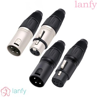 LANFY ปลั๊กเสียบสายเสียงไมโครโฟน ตัวผู้ ตัวเมีย 3 Pin XLR อุปกรณ์เสริม