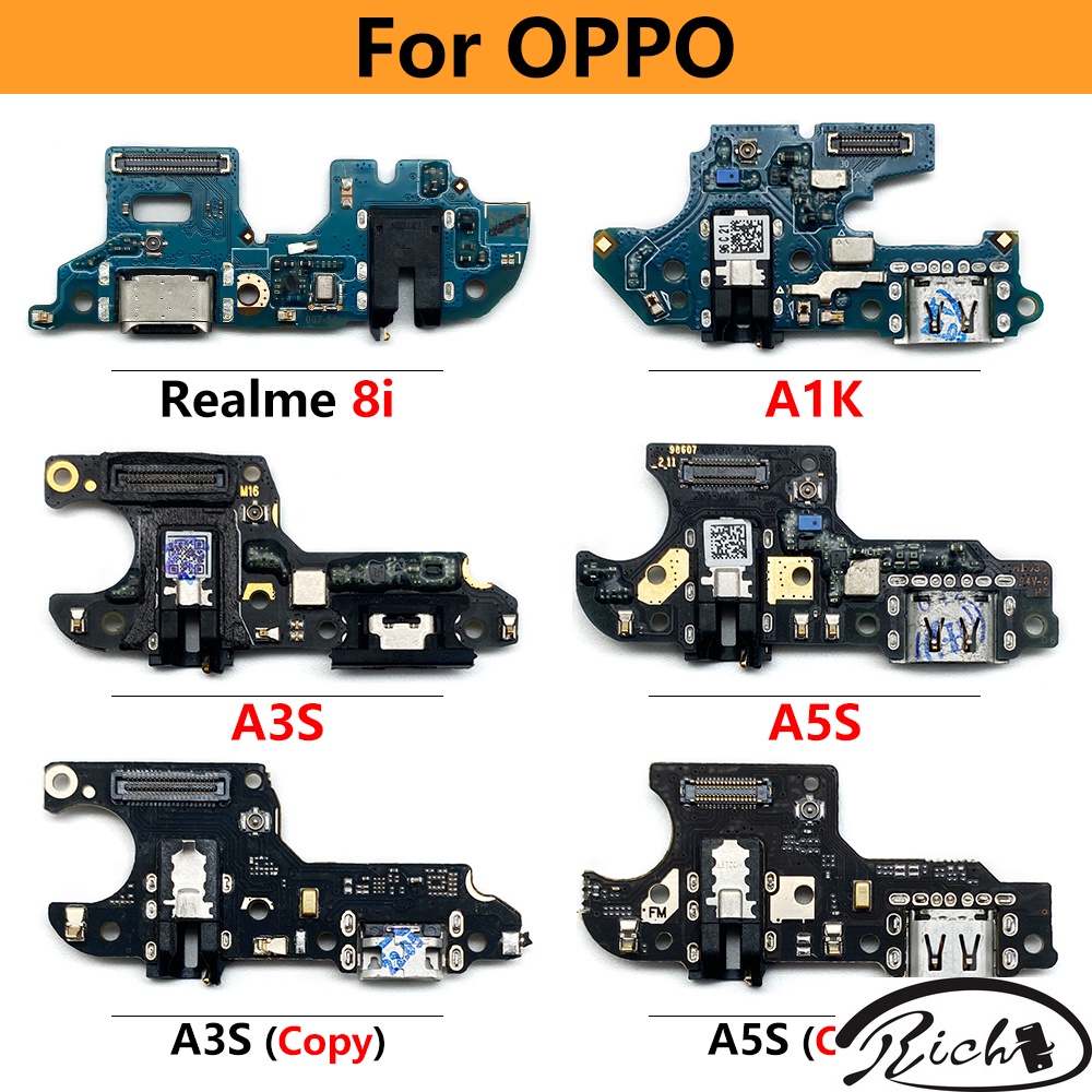 บอร์ดเชื่อมต่อพอร์ตชาร์จ สายเคเบิลอ่อน สําหรับ Oppo A1k A3S A5S Realme 8i 1 ชิ้น