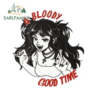 Earlfamily สติกเกอร์แฟชั่น ลายการ์ตูนแวมไพร์ Good Time 13 ซม. x 12 ซม. สําหรับตกแต่งรถยนต์