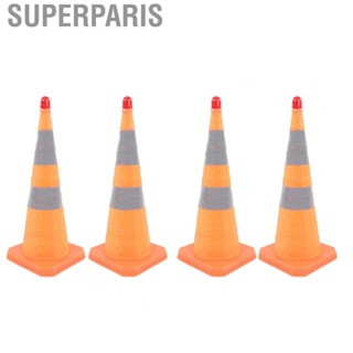 Superparis Traffic Safety Cones  Reflective Collar PP Oxford Cloth Multipurpose 4Pcs for Driving Practice