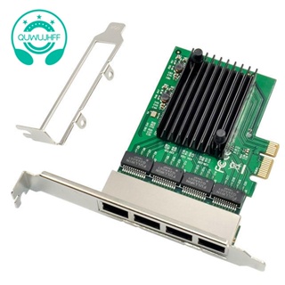 Rj-45 อะแดปเตอร์การ์ดเครือข่ายอีเธอร์เน็ต 4 พอร์ต Gigabit PCI-E X1