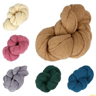 Innlike1 ผ้าห่มถัก ยืดหยุ่น สีพื้น อุปกรณ์เสริมถ่ายภาพเด็กทารกแรกเกิด