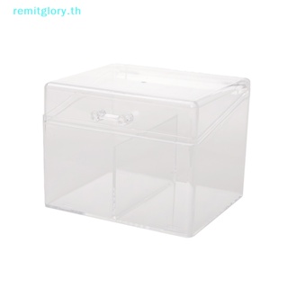 Remitglory กล่องเก็บโฟโต้การ์ด เครื่องเขียน ทรงสี่เหลี่ยม แบบใส 2 ช่อง 6 ช่อง