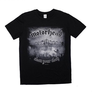 การออกแบบเดิมพร้อมส่ง คอลูกเรือเสื้อยืดคอกลมเสื้อยืด พิมพ์ลายวง B&amp;W Motorhead (ด้านหลัง) - Lผ้าฝ้ายแท้