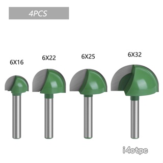 I4otpc ดอกเร้าเตอร์ทังสเตนอัลลอย ก้าน 6 มม. สําหรับงานไม้ 4 ชิ้น