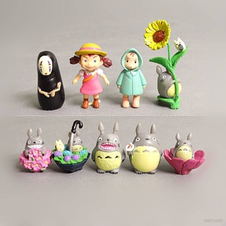 Ellen โมเดลตุ๊กตาฟิกเกอร์ อนิเมะ Totoro Kusakabe Mei Miyazaki Hayao ของเล่นสําหรับเด็ก เก็บสะสม 9 ชิ้น