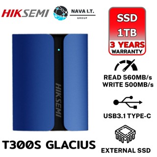 COINSคืน15%⚡FB9JMZV6⚡ HIKSEMI SSD PORTABLE SHIELD T300S 1TB GLACIUS EXTERNAL STORAGE รับประกัน 3ปี