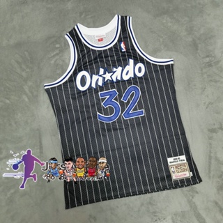 เสื้อกีฬาบาสเก็ตบอล ผ้าตาข่าย ปักลาย NBA Orlando Magic # 32 Shaquille ONeal 1994-95 สีดํา 913818