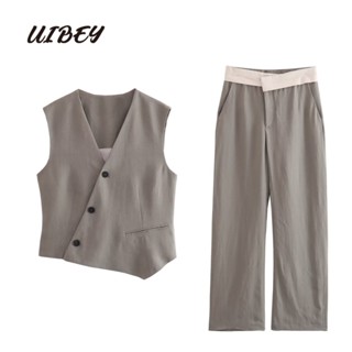 Uibey เสื้อกั๊กแฟชั่น อเนกประสงค์ + กางเกง 7694