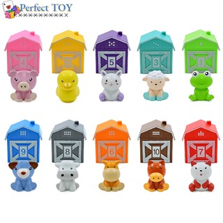 Ps ของเล่นหุ่นนิ้วมือ รูปฟาร์มสัตว์ สีรุ้ง เพื่อการเรียนรู้ สําหรับเด็ก 10 ชิ้น