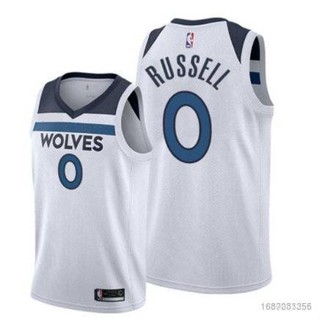 เสื้อกีฬาแขนกุด ลายทีม NP2 Minnersota Timberwolves NBA Jersey RUSSELL สไตล์เรโทร คลาสสิก พลัสไซซ์ PN2