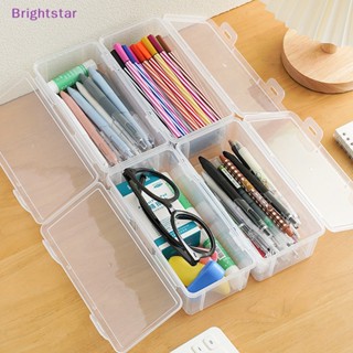 Brightstar กล่องดินสอ วัสดุ PP สีโปร่งใส สําหรับใส่เครื่องเขียน โรงเรียน 1 ชิ้น