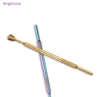 Brightstar 1 ชิ้น สเตนเลส หัวคู่ ดันหนังกําพร้า สําหรับเครื่องมือทําเล็บ สําหรับเล็บ กันลื่น อุปกรณ์กําจัดหนังกําพร้าเล็บ ใหม่