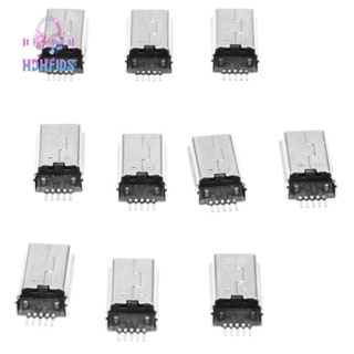 ปลั๊กแจ็คเชื่อมต่อบัดกรี Mini USB Type B ตัวผู้ 180 องศา 5-Pin SMD SMT 10 ชิ้น